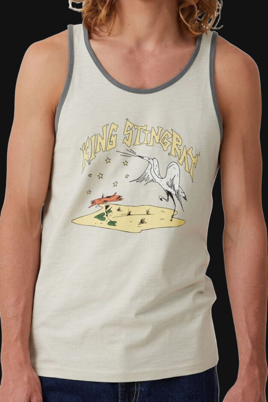 RINGER TANK IVORY BIRD