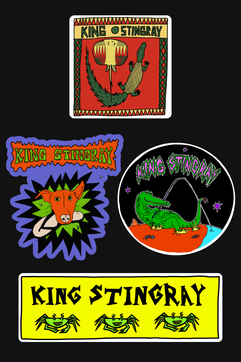 KING STINGRAY STICKER SET 4-PACK – kingstingraymusic