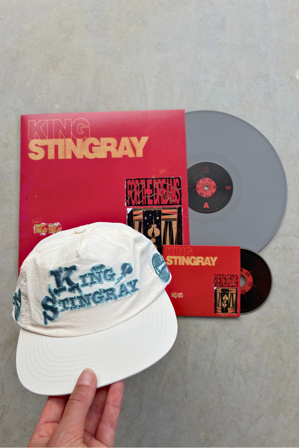 BUNDLE (For The Dreams - Silver Stingray Vinyl, CD) + CAP WHITE/BLUE